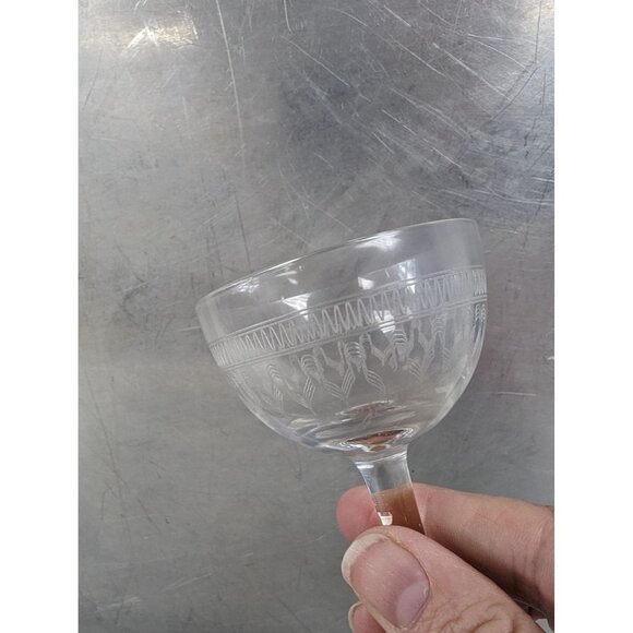 Bryce Etch #334 Liqueur Glasses 3 3/4" Stemmed Set of 3 - Picture 3 of 5